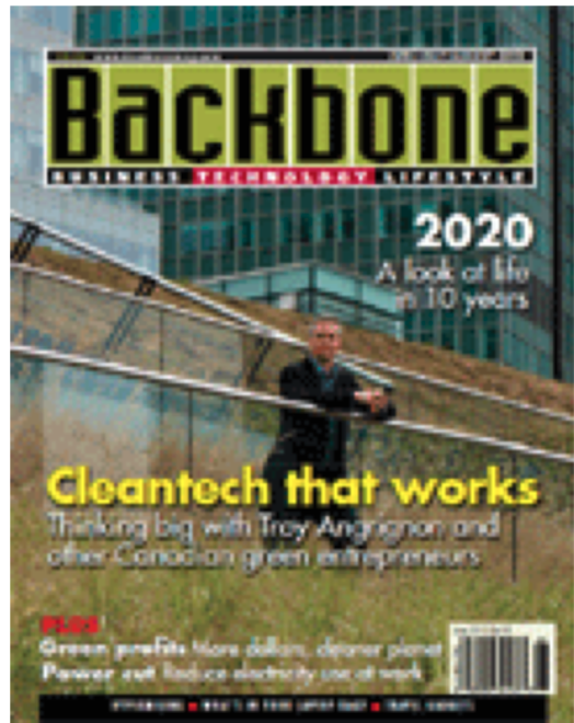 I'm in the June/July/August issue of Backbone Magazine talking about cleantech in Canada